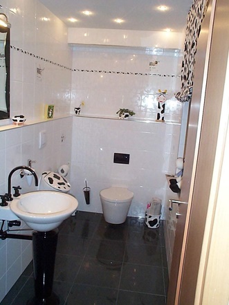 Bild Sanitärinstallationen: Gäste WC in Kuh Optik